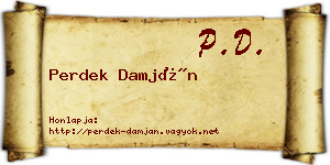 Perdek Damján névjegykártya